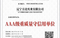 重質量守信用等級證書